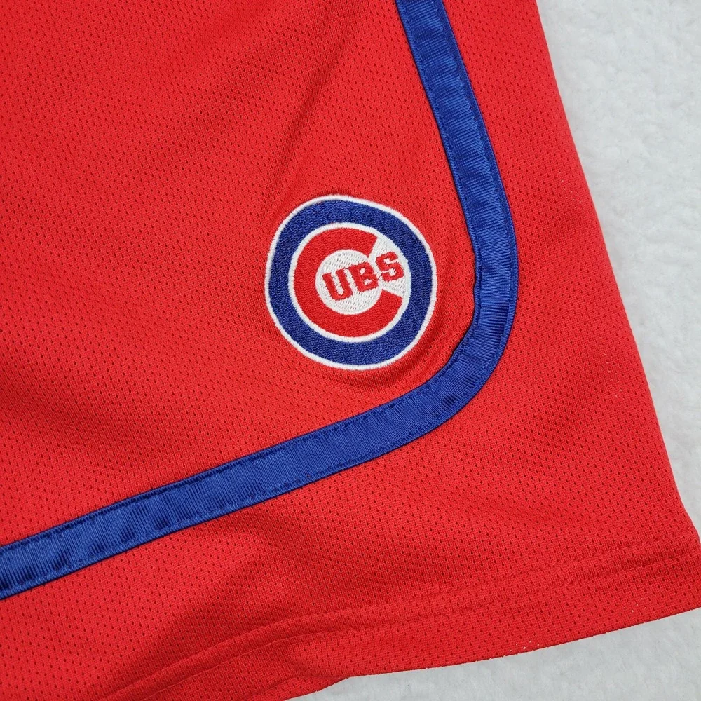 MLB‎ Chicago Cubs Basketball Shorts Kids XXL 18 Red Polyester Mesh Athletic